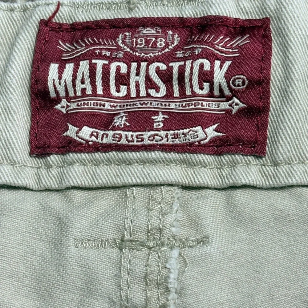 Matchstick Mens Khaki Cargo Pants Utility Workwear Multi Pocket‎ 34x31 Gorpcore